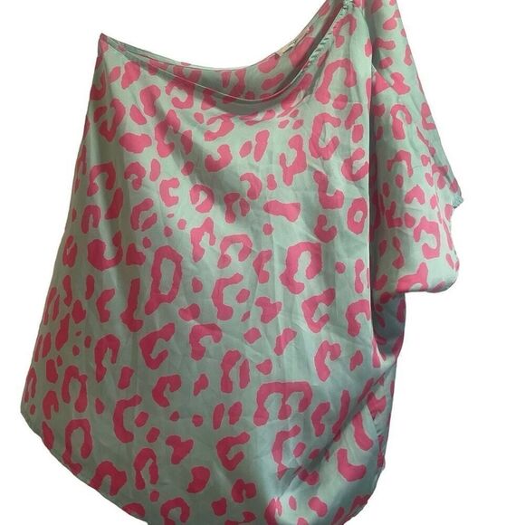 Entro One Shoulder Girls Night Leopard Print Party Top - Picture 4 of 9